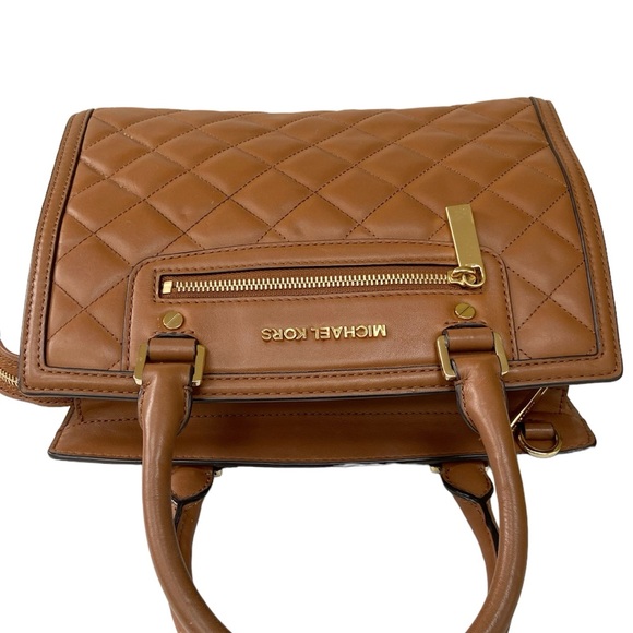 MICHAEL Michael Kors Selma Quilted Leather Large Satchel in Walnut - Picture 7 of 14